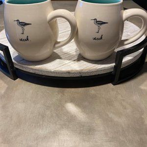 Rae Dunn by Magenta Sea Life Bird SEEK Nautical Mug Turquoise Mug